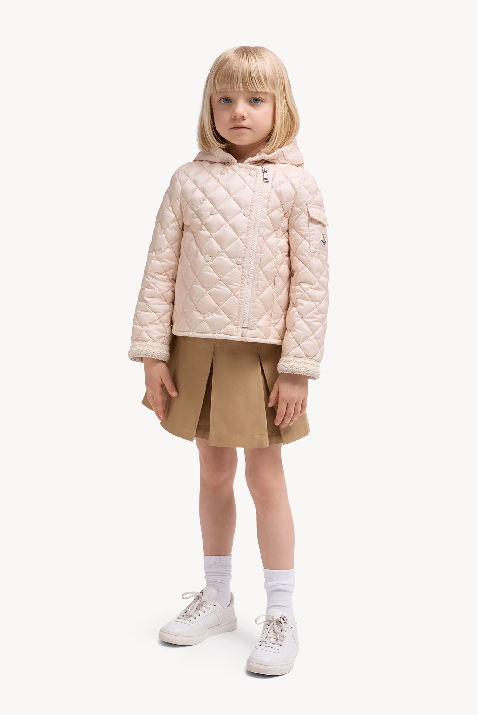 Corbelin Diamond-Quilted Hooded Down Jacket Girl Light Pink Moncler 2
